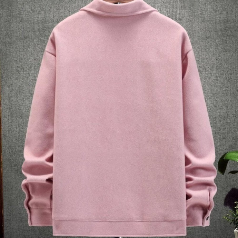 Baby Pink Mens Drop Shoulder Overcoat - Picture 2 of 4